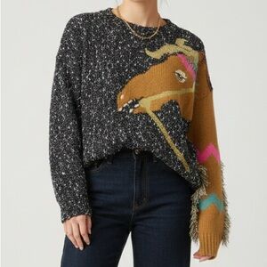 VETIVER Korea Novelty Horse Sweater - Vintage Inspired Knit - Size M